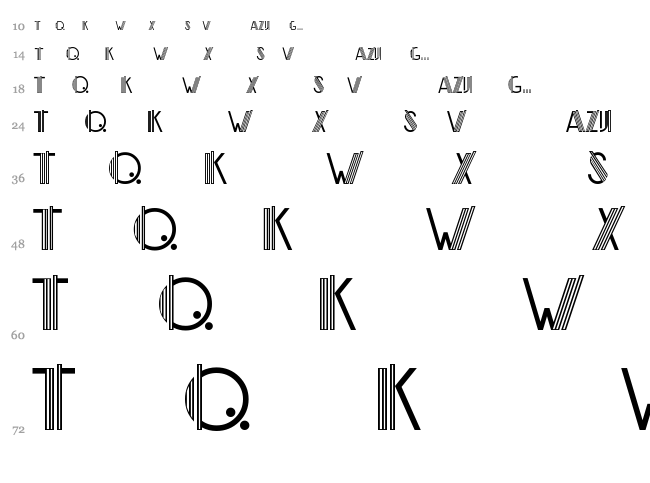 ML Rainbow KK font waterfall
